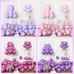 Amandir 153pcs Balloon Garland Kit, 4 Size Options, Pink, Purple, Red, Latex, and Metallic Balloons for Birthday Party Decor