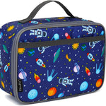 FlowFly Kids Lunch box Insulated Soft Bag Mini Cooler Back to School Thermal Meal Tote Kit for Girls, Boys, Astronaut