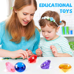 Large Gems Fake Plastic Gemstones Diamond Diving Toys for Kids Girls Princess Pirate Mermaid
