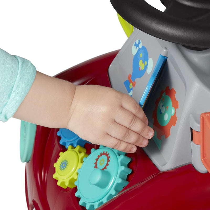 Radio Flyer Busy Buggy, 3-in-1 toddler push walker with 17 sensory activities, 42 lb capacity, ride on toys for 1-3 year olds