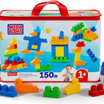MEGA BLOKS First Builders Toddler Blocks Toy Set with 150 Pieces and Storage, Blue, Ages 1+