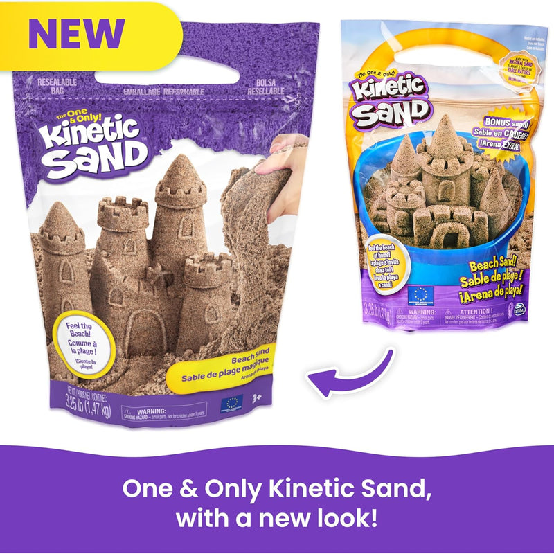 Amazon Exclusive Kinetic Beach Sand, 3.25lbs, Moldable and Sensory Toy for Kids Ages 3 and Up