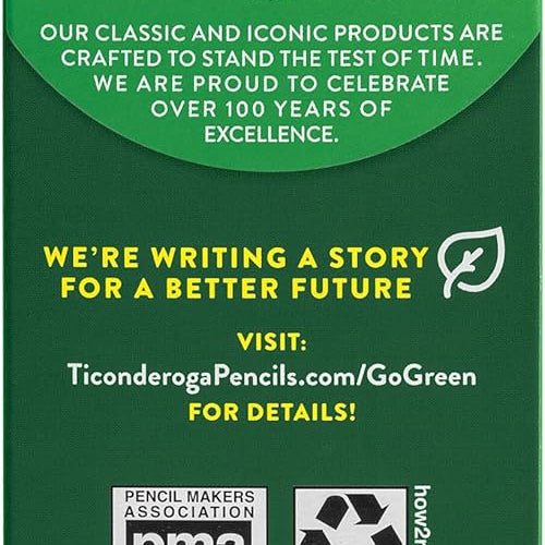 Ticonderoga My First Wood-Cased Pencils, Pre-Sharpened, 2 HB, Yellow, 12 Count