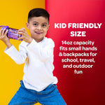CamelBak Crayola Flip Straw Kids Water Bottle with Bite Valve, Tritan Renew Design for School and Everyday Use, 14oz, Violet