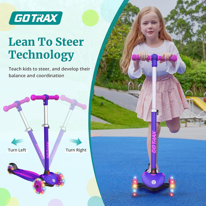 Gotrax KS1 Kids Kick Scooter with LED Lighted Wheels and Adjustable Handlebars