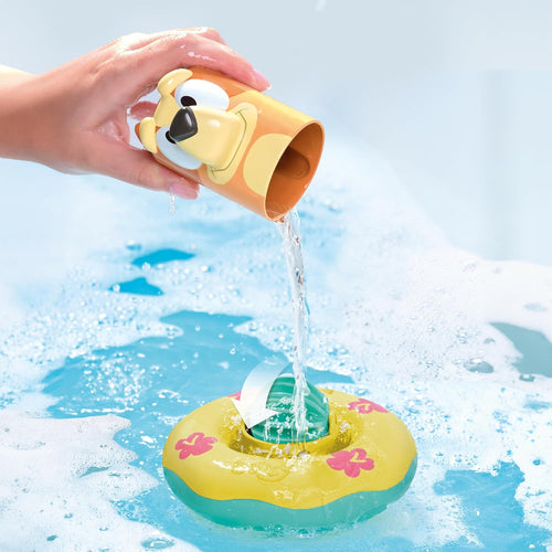 TOMY Toomies Splash & Float Bingo and Bluey Water Toys - 2-in-1 Toddler Bath & Pool Play Set with Pour Cups & Water Wheels