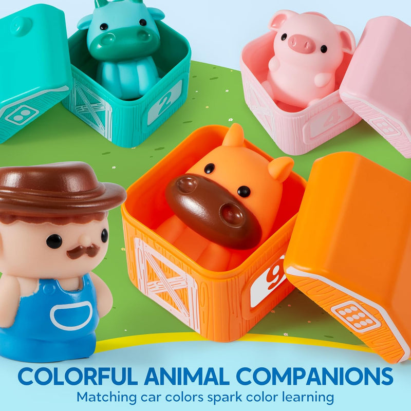 Play-Act Learning Toy for Toddlers, 1-3 Years Old, Counting, Matching & Sorting Montessori Learning Farm Train with 9 Farm Animals