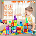 100pcs Magnetic Tiles Magnetic Building Blocks for Toddlers 3 4 5 6 7 Year Old Boys Girls Educational Magnet Blocks Christmas Birthday Gift Toys for Kids Ages 4-8 Sensory Toys 1-3