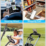 Stroller Phone Holder, Compatible with MagSafe, Magnetic Handlebar Mount | 17x N52 Strong Magnets, Fits Treadmills, Peloton, Shopping & Golf Carts, Adjustable Silicone Strap for iPhone 12-17 & Android
