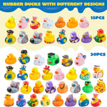 JOYIN 30 Pcs Rubber Ducks - Assorted Designs for Toddler Bath Time, Pool Parties, and Birthday Favors