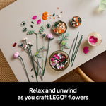 LEGO Botanicals Pretty Pink Flower Bouquet Building Set for Adults - Nature-Inspired Home Decor DIY Kit
