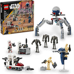 LEGO Star Wars Clone Trooper & Battle Droid Battle Pack, 4 Minifigures, 5 Figures, Speeder Bike, Gift for Kids Aged 7 and Up, 75372