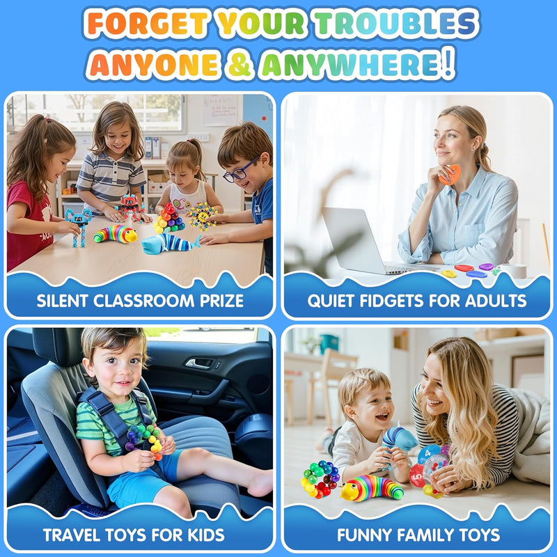 Fidget Sensory Toys for Kids Adults with Autism ADHD: 13 Pack Anxiety Relief Items Toy, Fun Classroom Prize & Travel Toys, Stress Relief Toy Gifts Party Favors for Kids