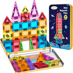 Magnetic Tiles Magnetic Blocks Building Toy: Portable Mini Magnetic Tiles Travel Set 32 Pieces Montessori Toys Birthday Gift for Kids Girls and Boys Ages 3-12 Years Old Preschool Classroom Must Haves
