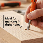 THORVALD New 3-in-1 Carpenter Pencils with Finger Grip for Construction - Incl. 7 Leads + Sharpener - Solid Mechanical Pencils with Fine Point/Best Marking tools Construction/Carpenters/Scriber