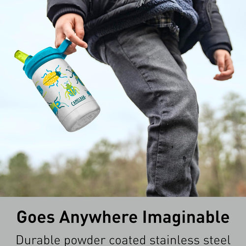CamelBak Eddy+ Kids Insulated Stainless Steel Water Bottle with Bite Valve Straw, Leak‑Resistant Design for Everyday Hydration, 12oz, Biking Dogs