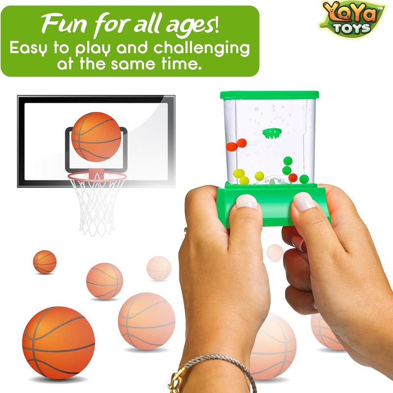 YoYa Toys Aqua Rings Handheld Water Game - Set of 2 - Water Ring Toss and Basketball Hoop Toy - Gift for Ages 3 4 5 6 7 8 9 - Nostalgic 80's 90's Retro Mini Games - Fun Car Road Trip Travel Activities