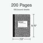 Oxford Primary Ruled Composition Notebooks, 9-3/4 x 7-1/2 Inches, Writing Practice for Kids, Grades K-2, Black Covers, 100 Sheets, 2 Pack (1002521)