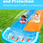 JOYIN 22.5ft Water Slides and 2 Bodyboards, Lawn Water Slide Summer Slip Waterslides Water Toy with Build in Sprinkler for Backyard Outdoor Water Fun for Kids