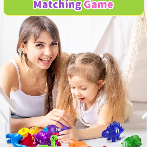 Montessori number learning dinosaur toys for 3-5 year old kids, double-sided, educational and entertaining
