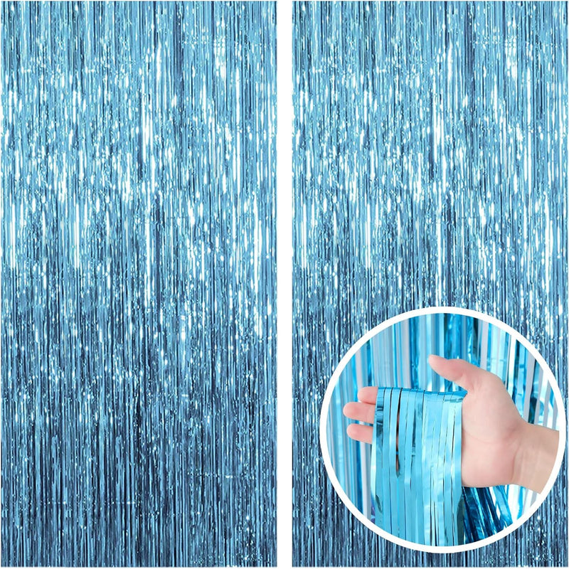 2-Pack Pink Foil Fringe Tinsel Party Backdrops for Birthdays, Bachelorettes, Graduations, and More