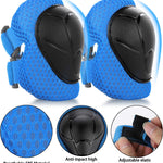 WayEee Kids Adjustable Helmet Set with Knee Pads and Wrist Guards for Cycling, Skateboarding, and Roller Skating