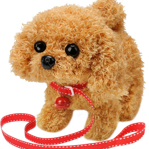 KSABVAIA Plush Teddy Toy Puppy Electronic Interactive Dog - Walking, Barking, Tail Wagging, Stretching Companion Animal for Kids Toddlers