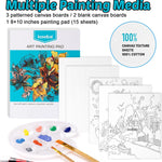 koseibal Acrylic Paint Set for Kids & Adults, Art Supplies Kit with Canvas | Acrylic Painting Supplies Kit Features 18 Vibrant Colors, 5 Canvas panels, 8 Art brushes, Drawing Pad