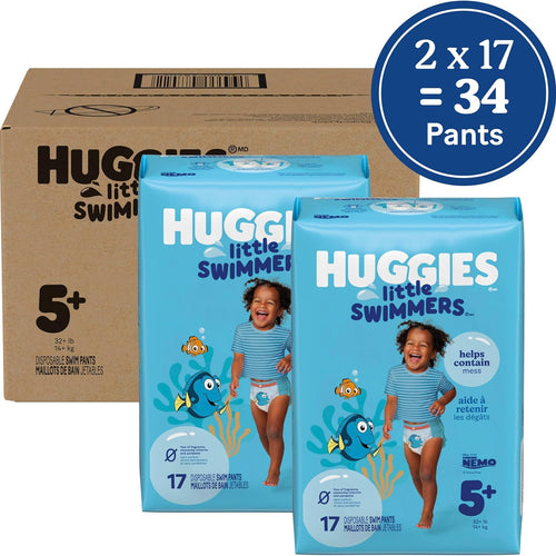 Huggies Little Swimmers Swim Diapers Size 5-6, 34 Count (2 Packs of 17)