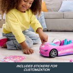 Hot Wheels Barbie RC Pink Convertible Car Remote Control Toy for Kids, 2 Barbie Doll Storage, Sticker Sheet Included