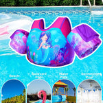 AEOCOO Puddle Float Jumper for Swiming, Toddler Swim Vest for Water Play, Pool Floats with Swimming Arm Floaties Swim Jacket & Water Wings for Kids Swimmies, Boys, Girls, Niños