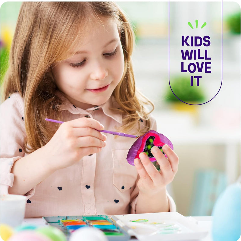 Dan&Darci kids' rock painting kit with glow-in-the-dark paints for creative art toys, ages 6-12.