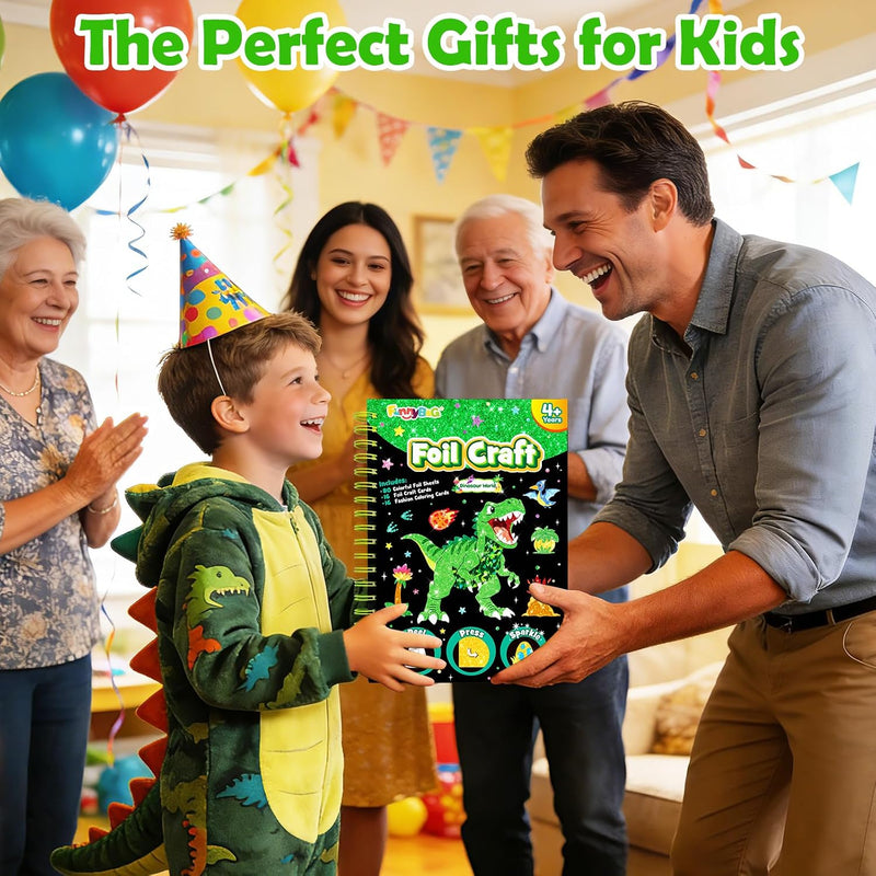 FUNNYB&G Foil Art Craft Kit for Kids, Sparkly Birthday Gift Toy for Kids