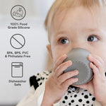 ezpz Tiny Cup (Sage) - 4 months+ - 100% Silicone Training Cup for Infants - Designed by a Pediatric Feeding Specialist - Baby-Led Weaning Essentials & Baby Gifts