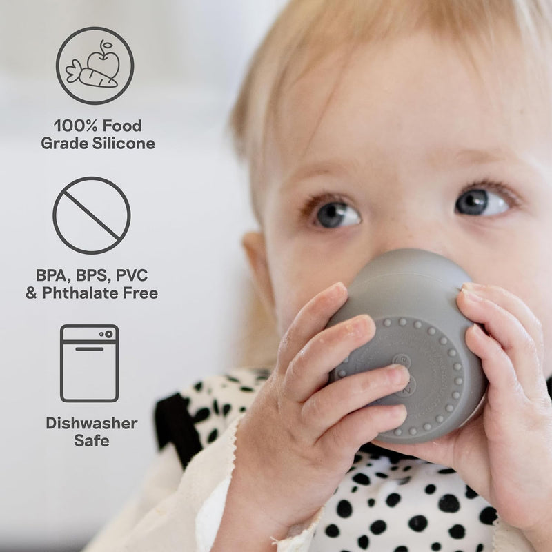 ezpz Tiny Cup (Sage) - 4 months+ - 100% Silicone Training Cup for Infants - Designed by a Pediatric Feeding Specialist - Baby-Led Weaning Essentials & Baby Gifts