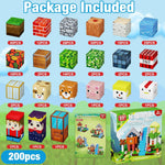 200PCS Magnetic Blocks, Magnetic Building Cube Toys for Kids, STEM Montessori Stacking, Sensory Education Toys for Toddlers Building World Set, Christmas Birthday Gifts for Kids Age 3 4 5 6 7 8 9 10