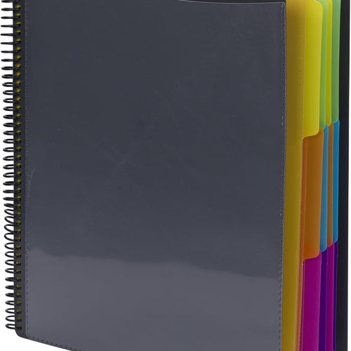 Smead 12 Pocket Poly Project Organizer, Letter Size, 1/3-Cut Tab, Gray with Bright Colors (89207) (Pack of 1)