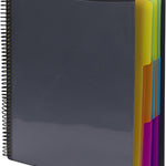 Smead 12 Pocket Poly Project Organizer, Letter Size, 1/3-Cut Tab, Gray with Bright Colors (89207) (Pack of 1)
