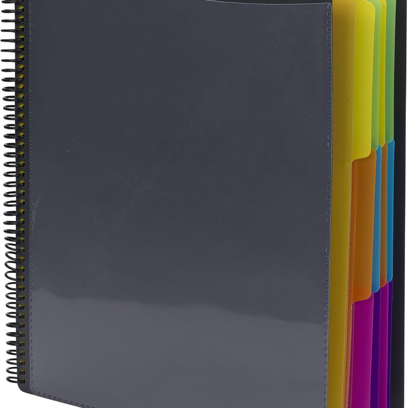 Smead 12 Pocket Poly Project Organizer, Letter Size, 1/3-Cut Tab, Gray with Bright Colors (89207) (Pack of 1)