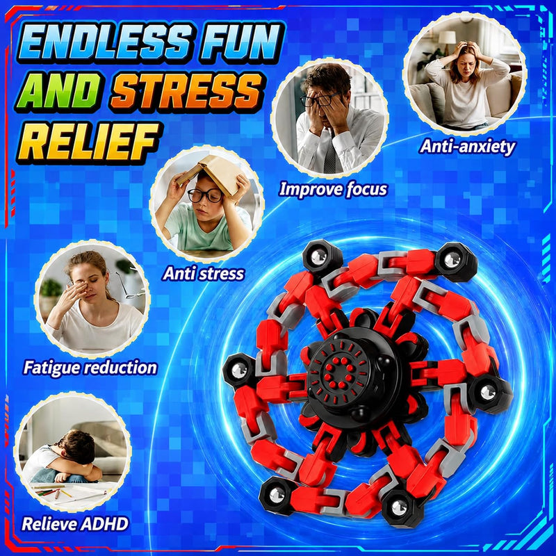 9PCS Transformable Fidget Spinners, Sensory Fidget Deformable Chain DIY Robot Spinner Sensory for Boys, Fidget Toys for Party Favors Travel Toys
