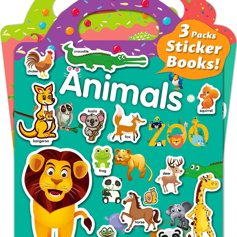 Walenced Reusable Sticker Book for Toddlers, Stickers for Kids, Toddler Toy | Toddler Craft Activities, Toddler Travel Toys, Boy Girl Birthday Gifts, Airplane Travel & Road Trip Essentials Kids