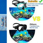 Kids Swim Goggles Snorkel Mask, Latest 3-Window Lens Wide Vision, Crystal Clear, Swimming Goggles Soft Nose Cover