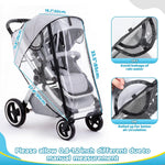 Clear Stroller Rain Cover, Universal Fit Baby Travel Weather Shields | Waterproof Built-in Zipper Design, Breathable & Durable, Easy Access,Stroller Accessories Protects from Rain Wind Dust Snow