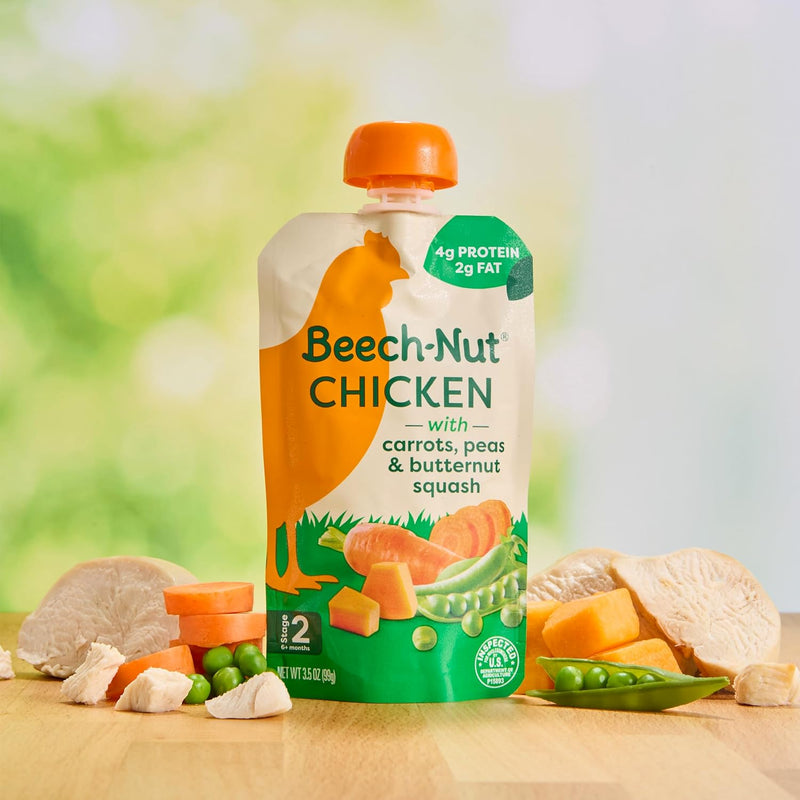 Beech-Nut Stage 2 Baby Food Pouch, Chicken & Veggies, 12 Pouches