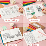 30 Pack Lined Notebook Journals Bulk, A5 College Ruled Composition Notebook, 8.3”x 5.5”,Kraft Cover with Rainbow Spines, 15 Colors 60 Pages for School Office Travel