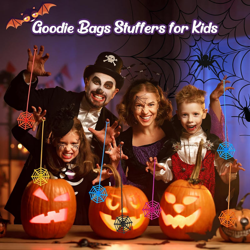 30-Piece Sticky Spider Web Hands: Fun Halloween Party Favors, Classroom Prizes, Goodie Bag Stuffers
