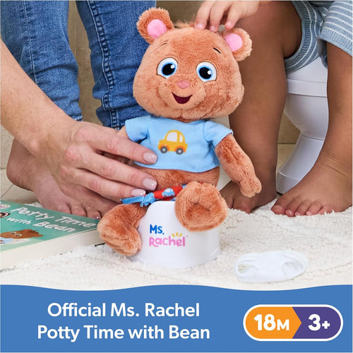 Ms. Rachel Potty Time with Bean, 11” Plush Teddy Bear with Play Toilet & Accessories, Toddler Toys for Girls & Boys for Ages 18 Months to 3+