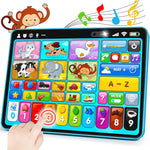 Peacurh Trilingual Learning Toy Tablet with Music & Sound, Montessori Speech Musical Therapy Toys, Gifts for Boy, Girl, Baby, Toddler, for Age 1, 2, 3 Year Old (12-18 Months)