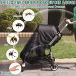 Sysmie 2 Pack Baby Stroller Mosquito Net, Durable Mesh Protection, Black | Universal Fit Bassinets, Cradles, Playards, Pack N Plays & Portable Mini Cribs, Summer Essential for Infant Travel, Camping