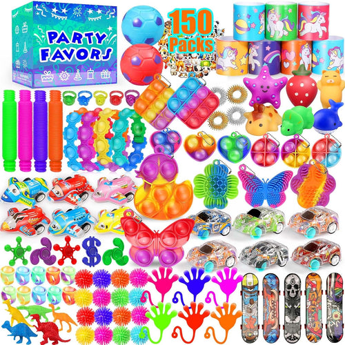 150-Pack Fidget Toys Bulk for Kids - Treasure Box Toys, Classroom Prizes, and Birthday Party Favors